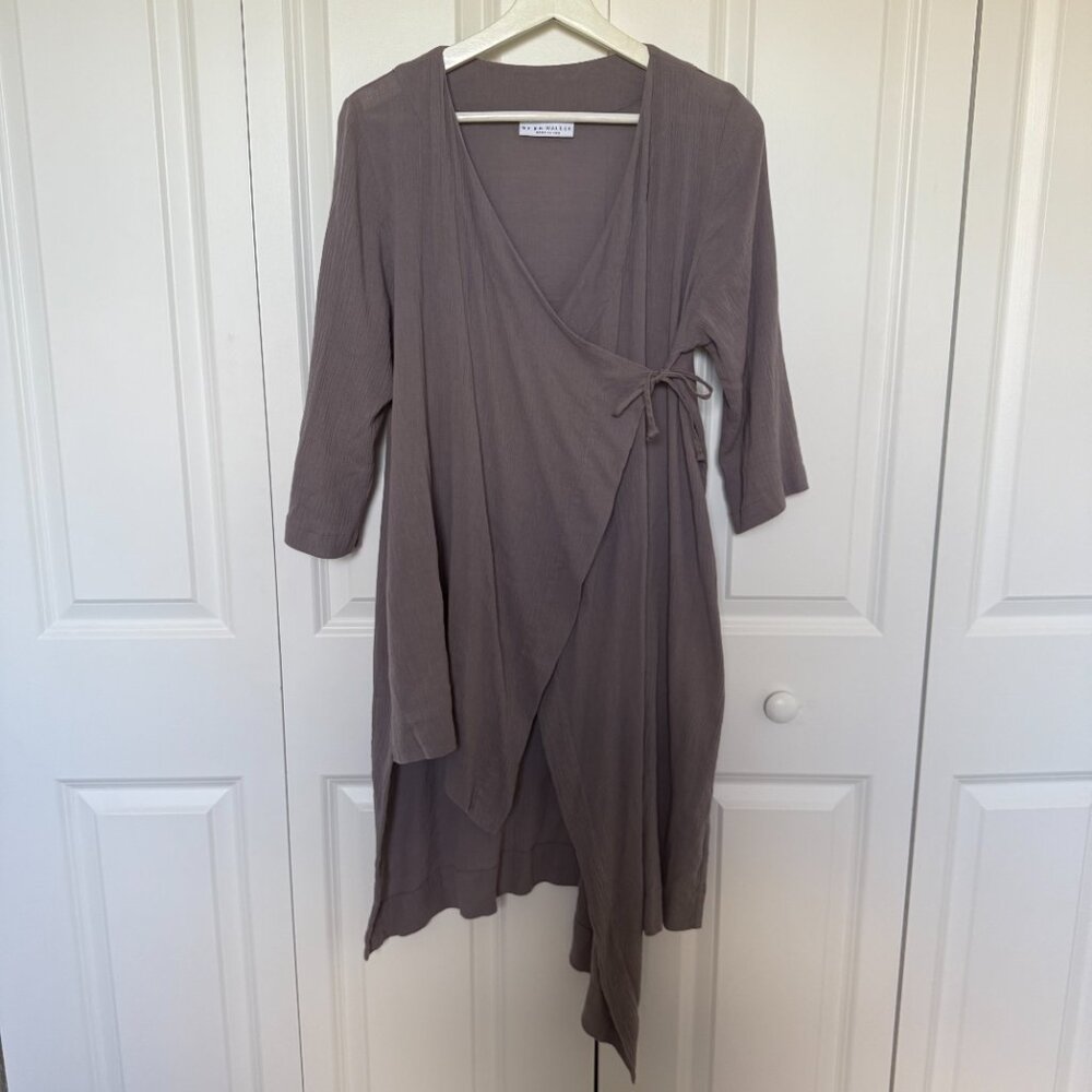Bryn Walker Asymmetrical Hem‎ Wrap Dress 100% Cotton-Size XS